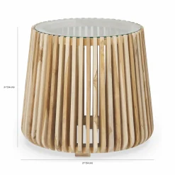 Alder - Teak and Glass Side Table