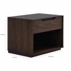 Alexia - Glass and Walnut Wood Nightstand by Mobican