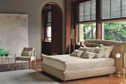 Amal - Upholstered Bed with Removable Cover by Flou
