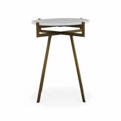 Anak - Marble and Antique Brass Side Table