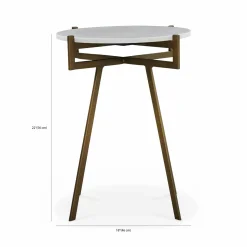 Anak - Marble and Antique Brass Side Table