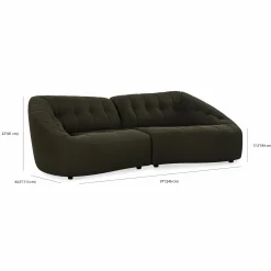Armonia - Channel Tufted Fabric Sofa by Miki Ferrari