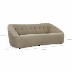 Armonia - Channel Tufted Fabric Sofa by Miki Ferrari