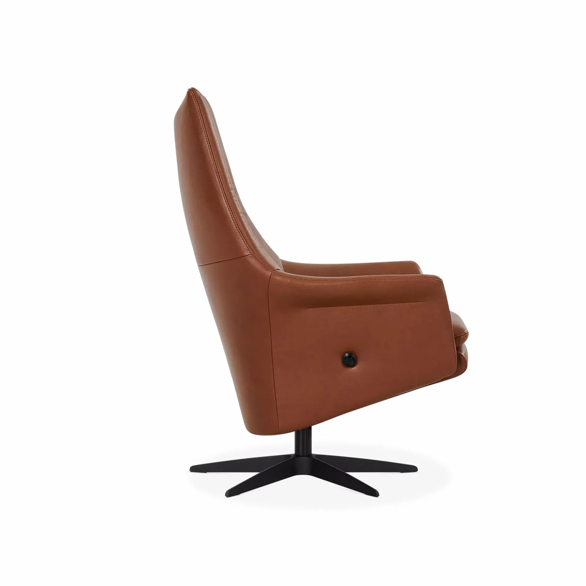 Basic 8026 - Leather Swivel Armchair with Reclining Backrest by Gealux