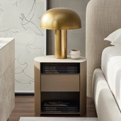 Bean - Nightstand with Glass Top
