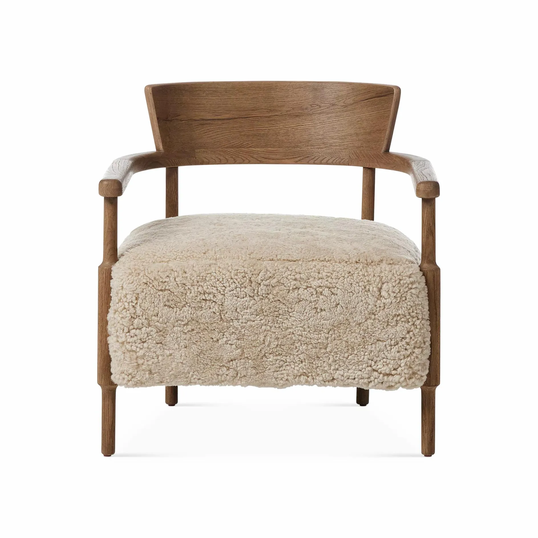 Bennett - Solid Oak and Shearling Armchair by Four Hands