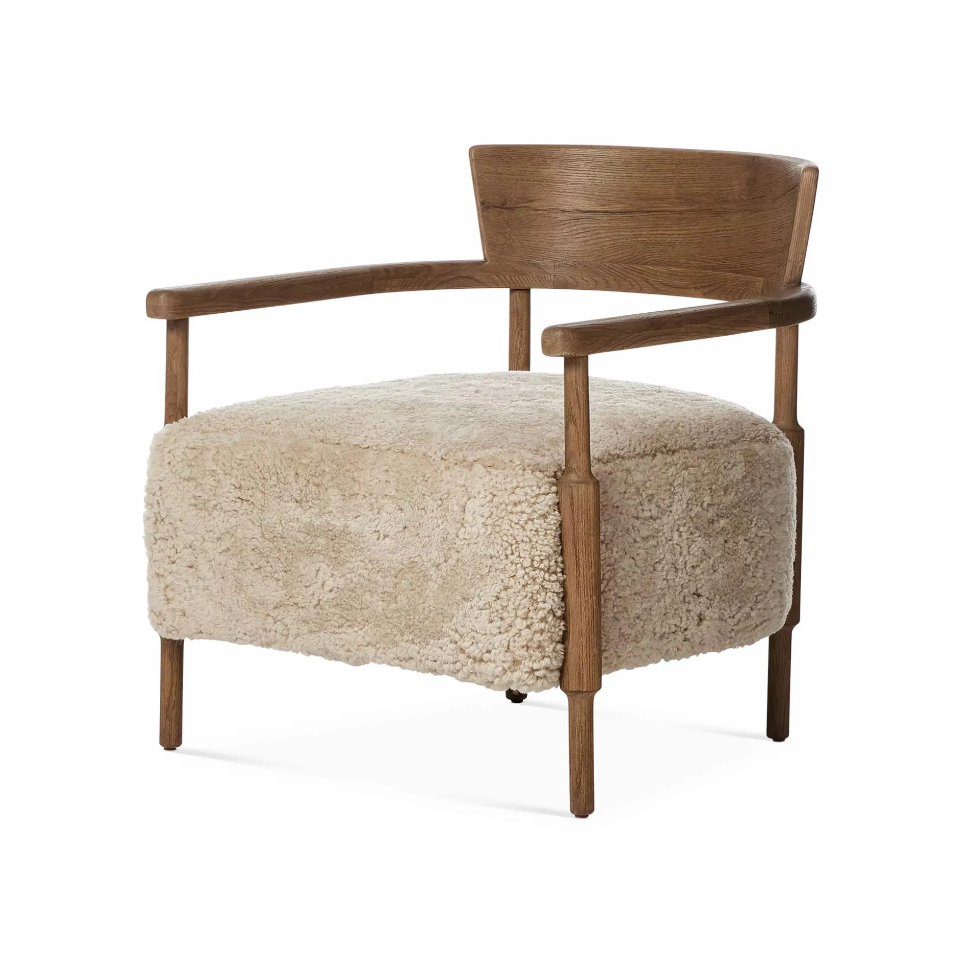 Bennett - Solid Oak and Shearling Armchair by Four Hands
