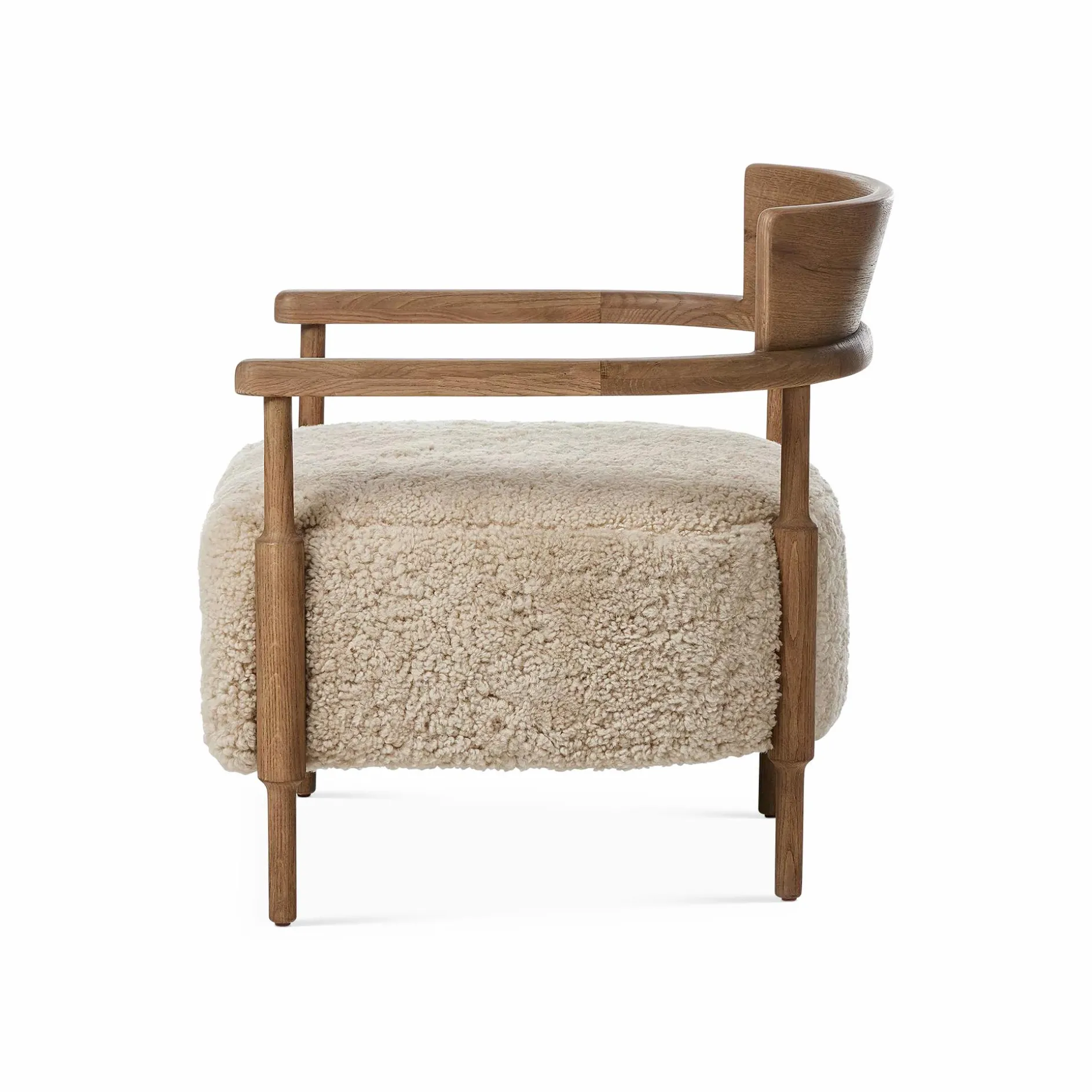 Bennett - Solid Oak and Shearling Armchair by Four Hands
