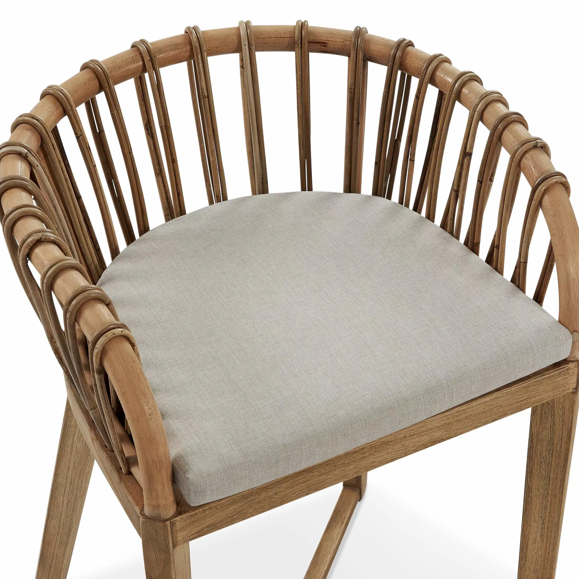 Binah - Teak Wood And Rattan Counter Stool