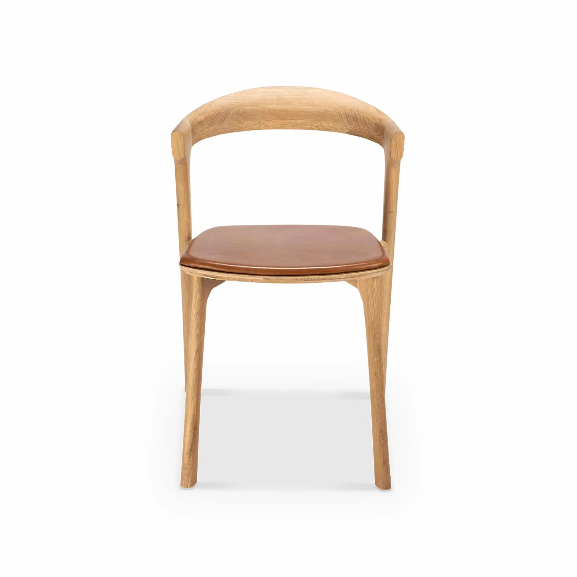 Bok - Solid Oak Dining Chair with Leather Cushion by Ethnicraft