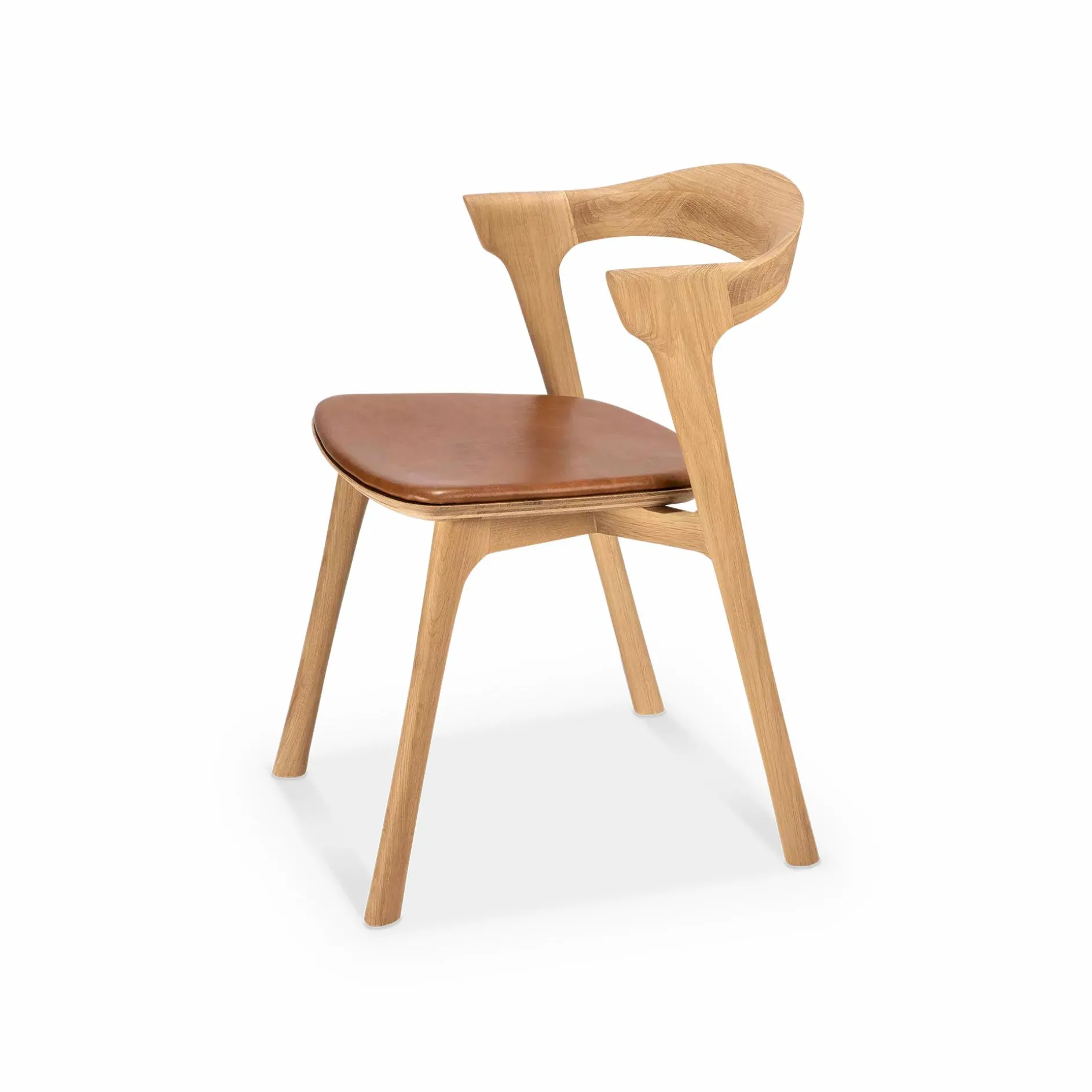 Bok - Solid Oak Dining Chair with Leather Cushion by Ethnicraft