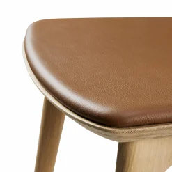 Bok - Solid Oak Dining Chair with Leather Cushion by Ethnicraft