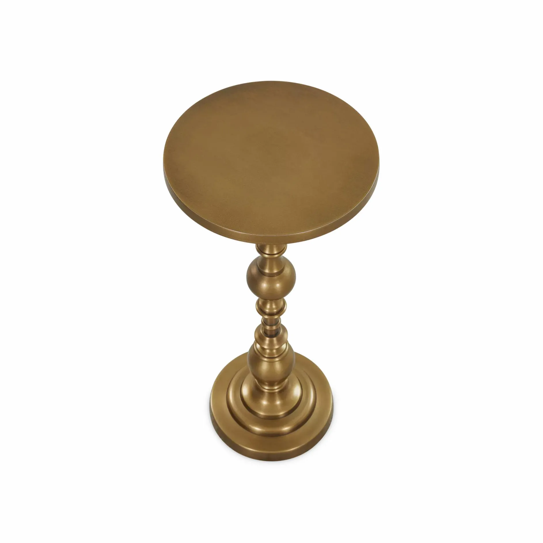 Calhoun - Antique Brass Pedestal Table by Four Hands
