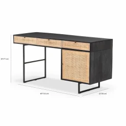 Carmel - Desk with Rattan Drawers