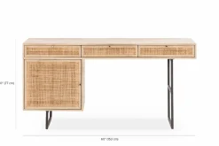 Carmel - Desk with Rattan Drawers