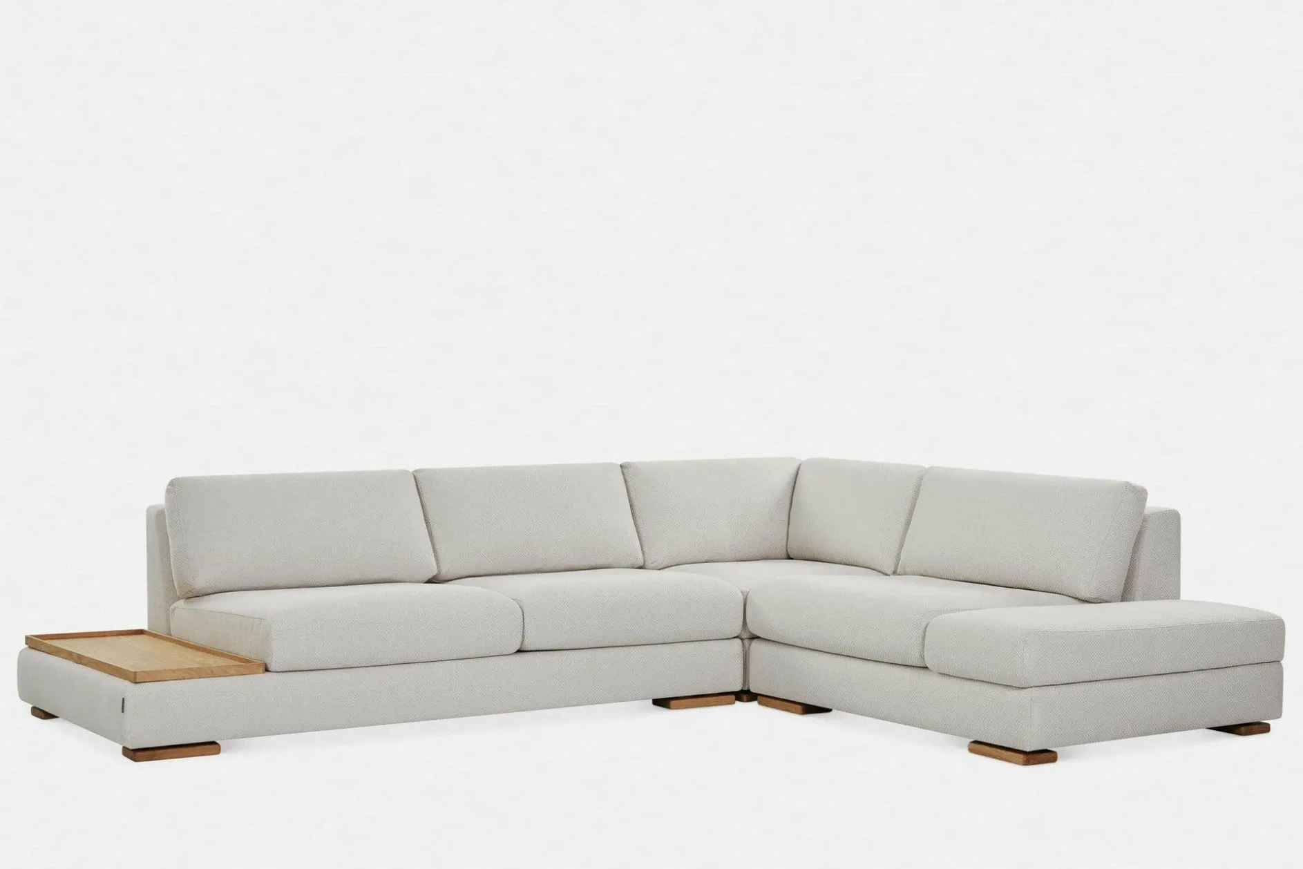 Cartago - Sectional Sofa with Tray Table by Furninova