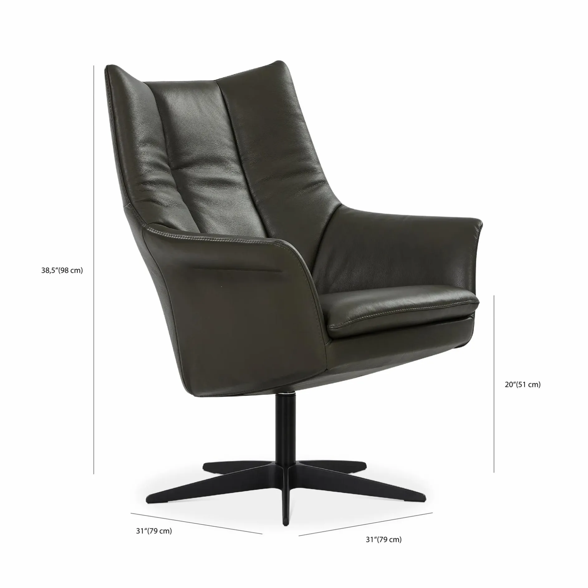 Charoit - Leather Swivel Chair by Gealux