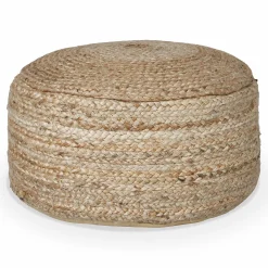Clendon - Round Woven Pouf
