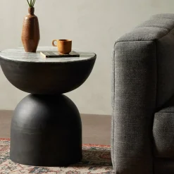 Corbett - Marble and Aluminium Side Table by Four Hands