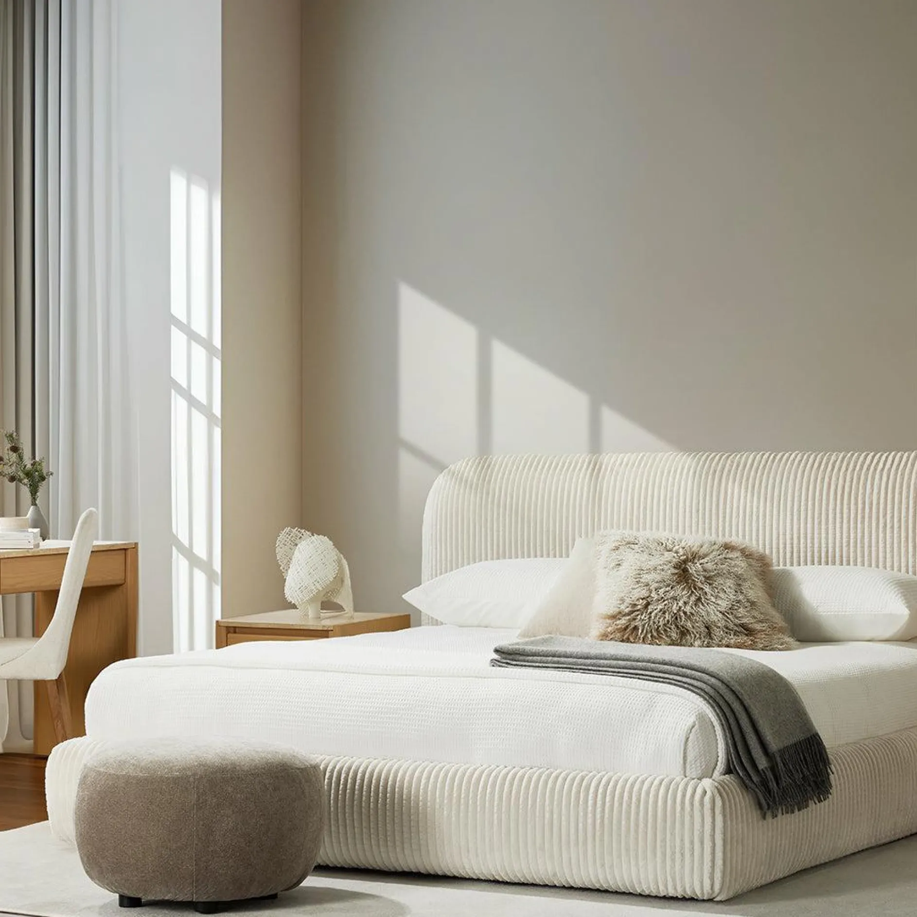 Corduroy - Upholstered Bed by Romano