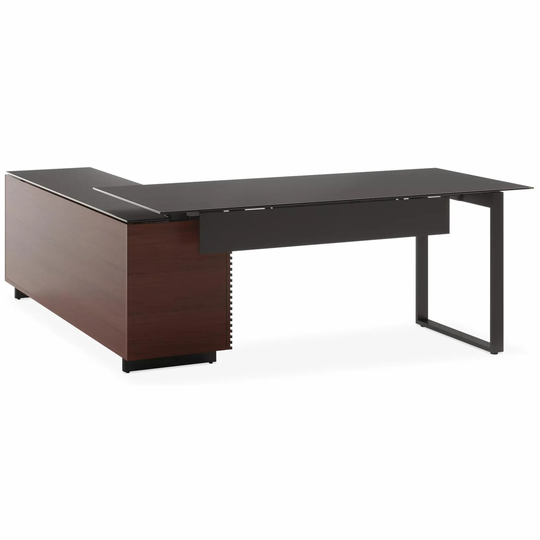 Corridor Office 6531 - Modular Wood and Tempered Glass Desk by BDI