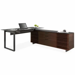 Corridor Office 6531 - Modular Wood and Tempered Glass Desk by BDI
