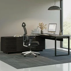 Corridor Office 6531 - Modular Wood and Tempered Glass Desk by BDI