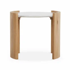 Dala - Marble and Solid Oak Side Table