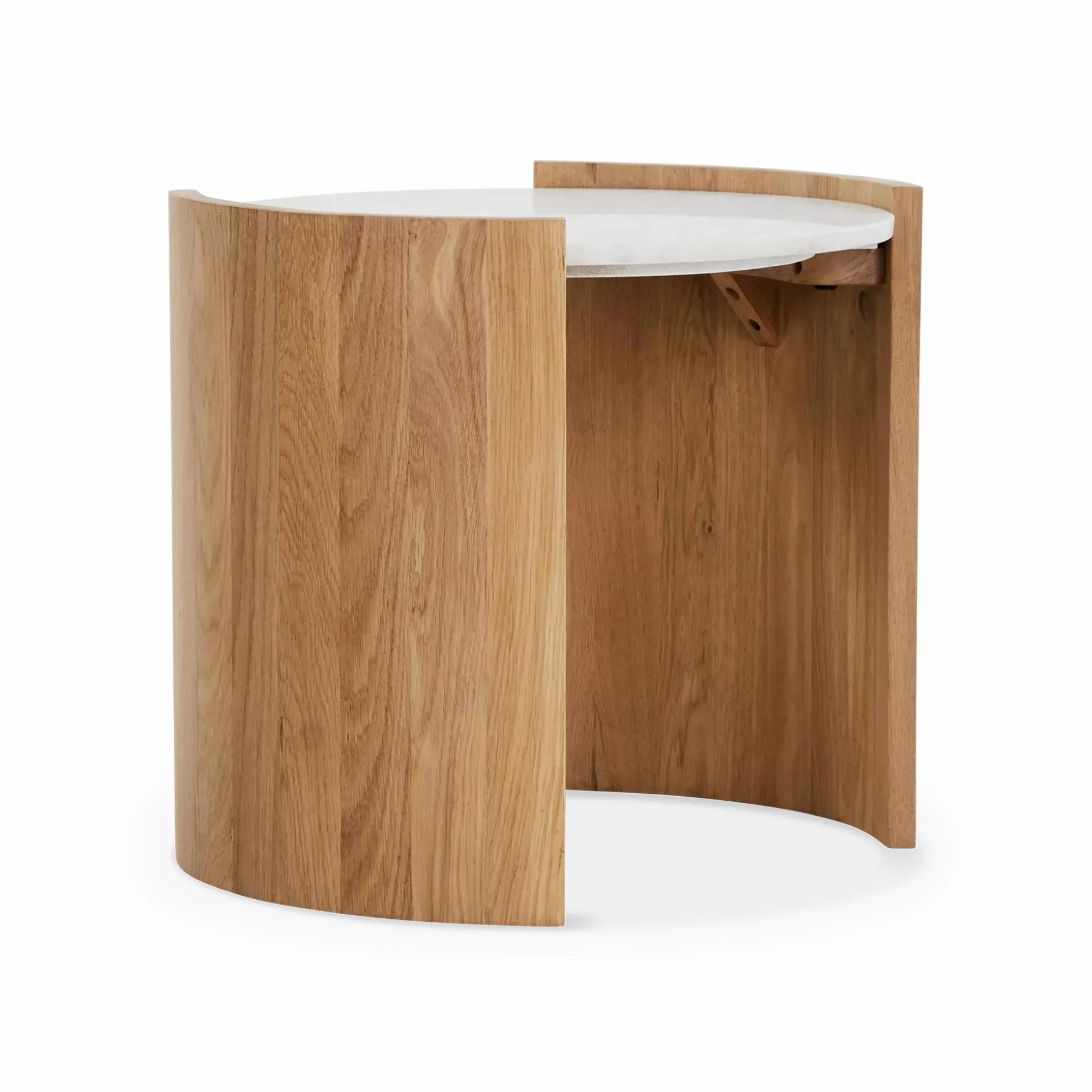 Dala - Marble and Solid Oak Side Table