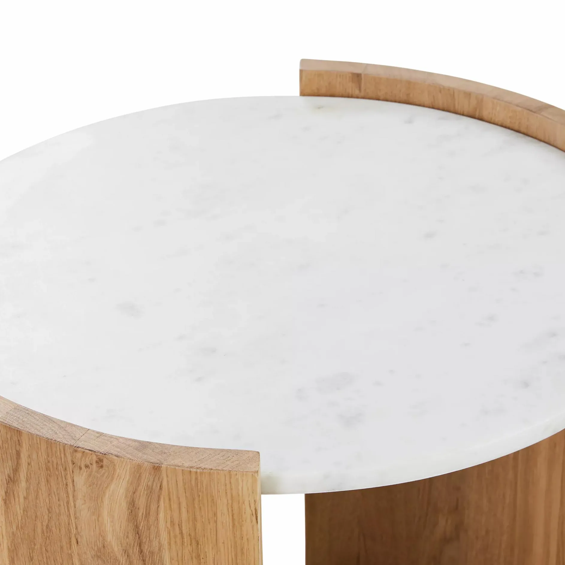 Dala - Marble and Solid Oak Side Table