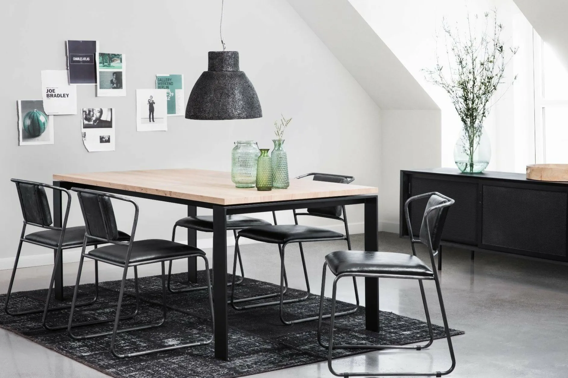 Dhabi - Oak or Walnut Top Dining Table by Mobican