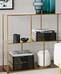 Eiffel - Antique Brass Low Shelving Unit