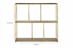 Eiffel - Antique Brass Low Shelving Unit