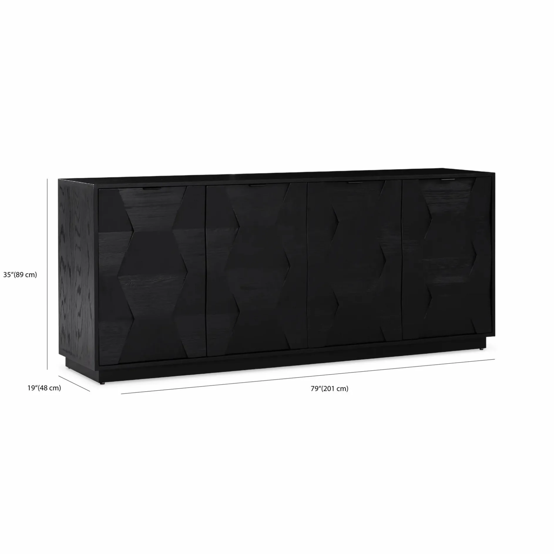Falbala - Sideboard with Geometric Carving