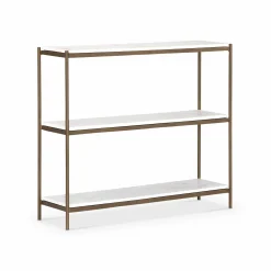 Felix - Antique Brass and Marble Console by Four Hands