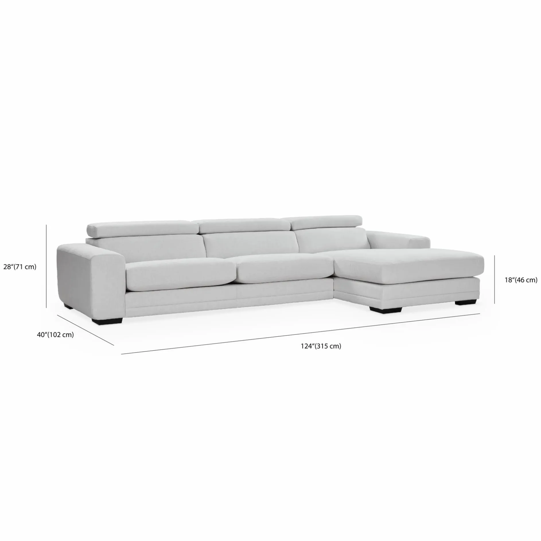 Ferrari - Sectional Sofa with Adjustable Headrest by Furninova