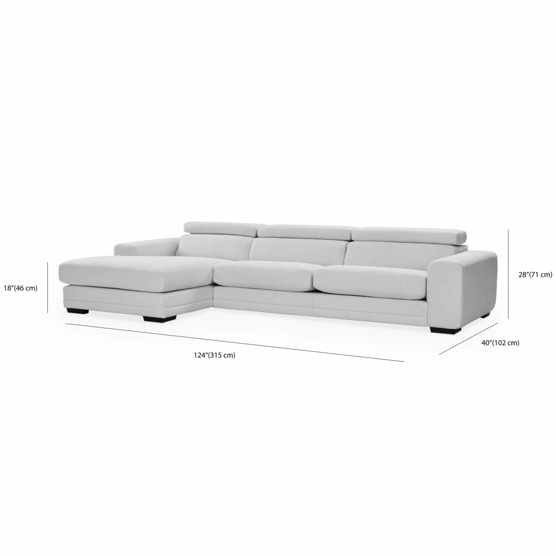 Ferrari - Sectional Sofa with Adjustable Headrest by Furninova
