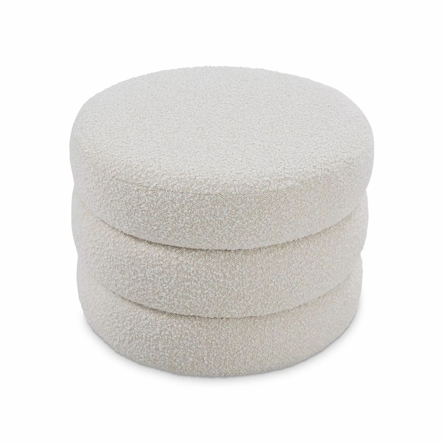 Fiel - Bouclé Fabric Upholstered Pouf