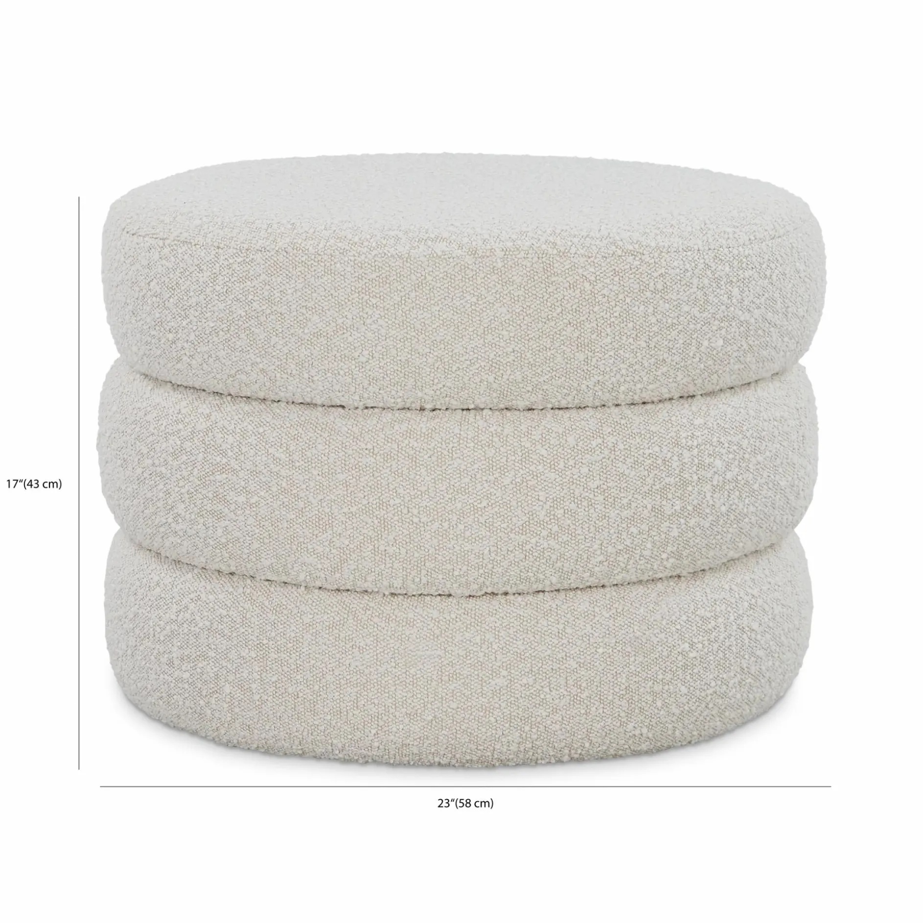 Fiel - Bouclé Fabric Upholstered Pouf