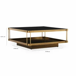 Finch - Glass and Brass Coffee Table