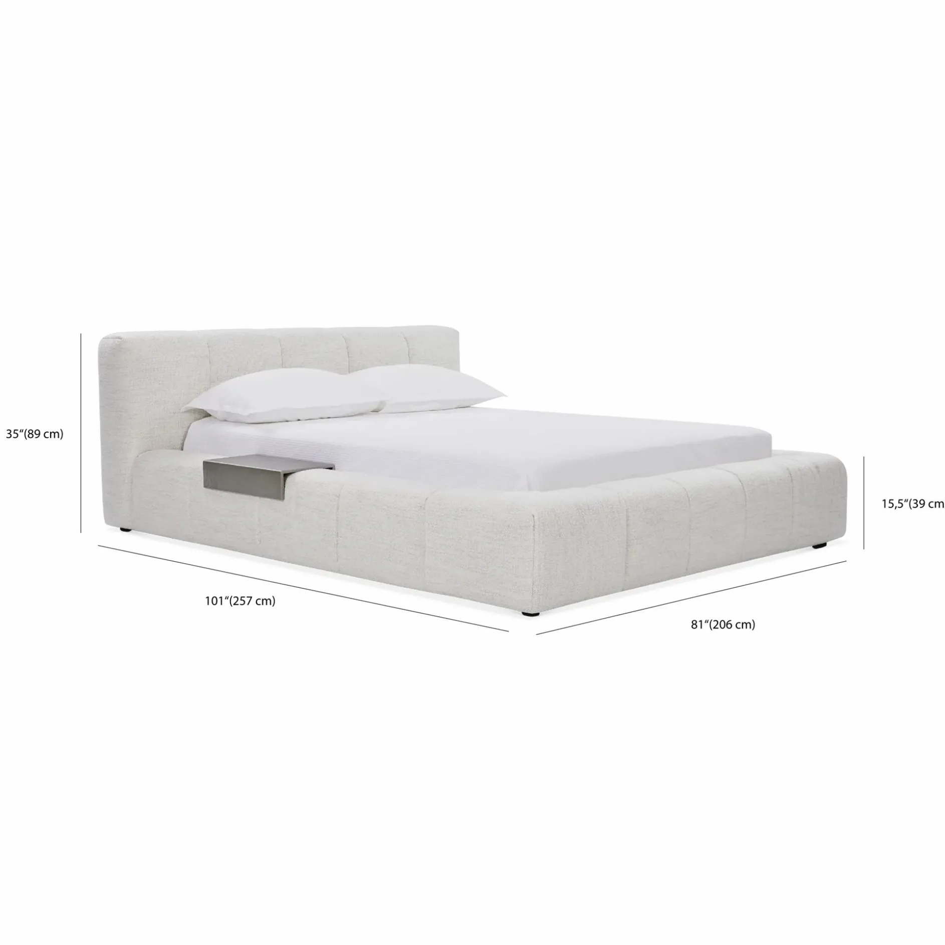 Fiona - Bouclé Fabric Upholstered Bed