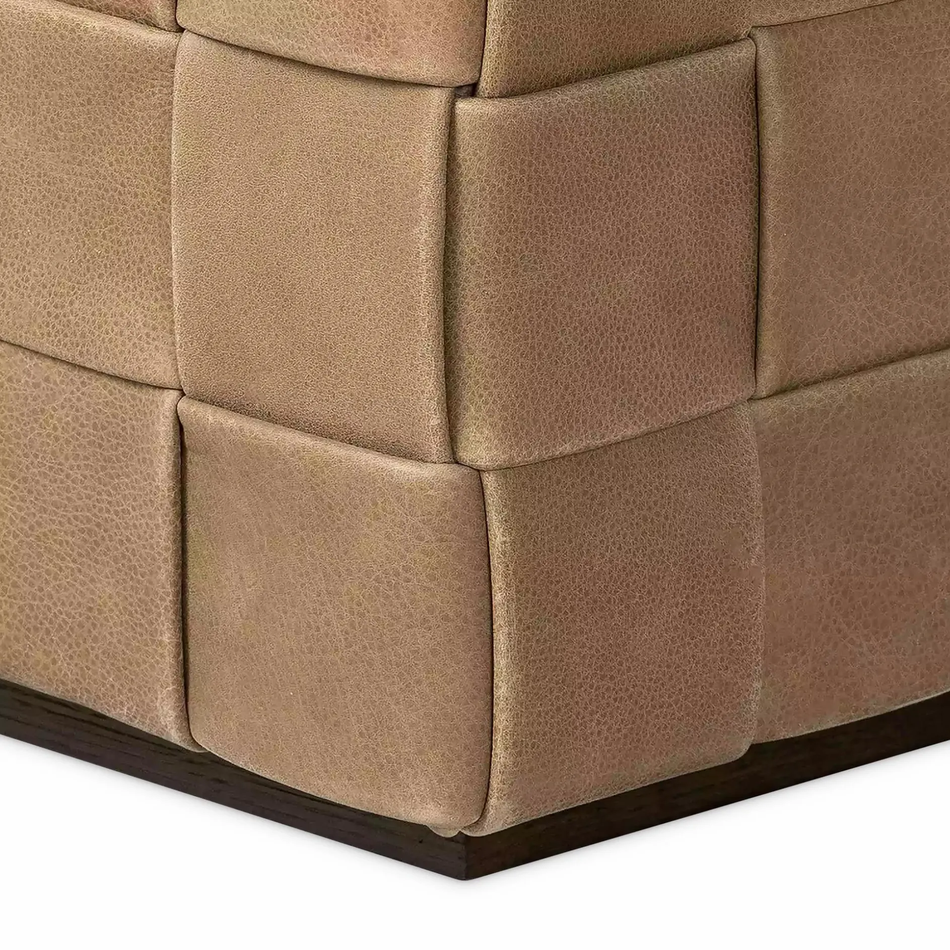 Flores - Leather Ottoman by Four Hands