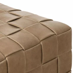 Flores - Leather Ottoman by Four Hands