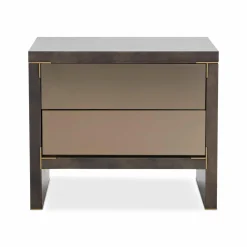 Form - Rustic Oak and Gilded Steel Nightstand by Trica