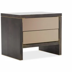 Form - Rustic Oak and Gilded Steel Nightstand by Trica