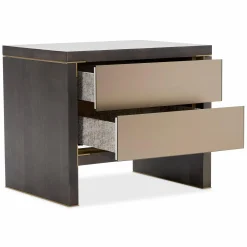 Form - Rustic Oak and Gilded Steel Nightstand by Trica