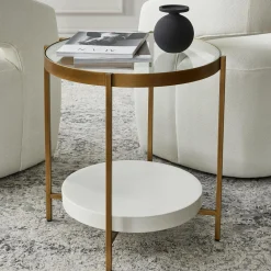 Gia - Brass and Glass Side Table