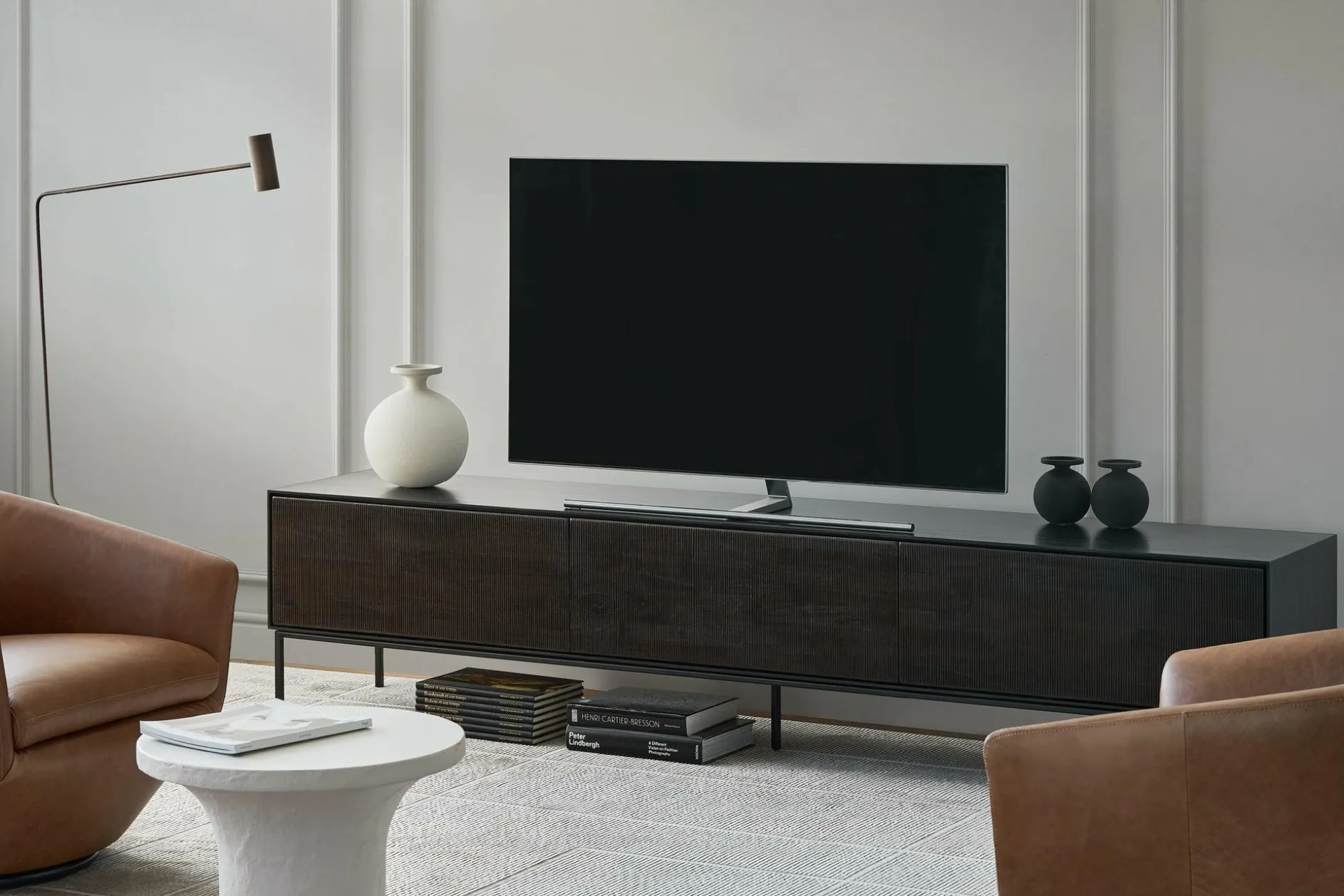 Grooves - Teak Wood TV Stand by Ethnicraft
