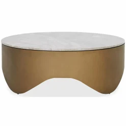 Guinevere - Brass and Marble Coffee Table