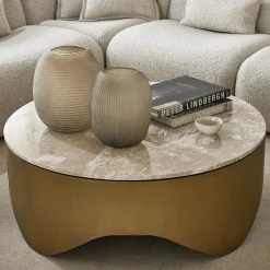 Guinevere - Brass and Marble Coffee Table